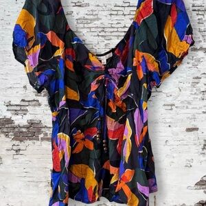 DR2 Vibrant Multicolor Floral Blouse